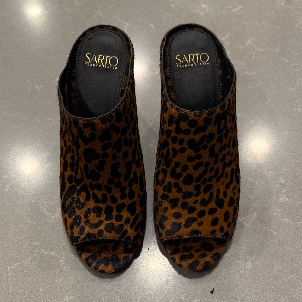 Franco Sarto Animal Print Mules Real Fur (cowhide) - Picture 6 of 9